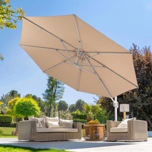 12 FT Offset Cantilever Patio Umbrella with Tilt