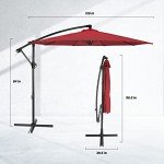 10ft Offset Patio Umbrella with Crank - Red
