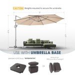 12 FT Offset Cantilever Patio Umbrella with Tilt