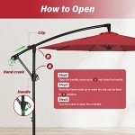 10ft Offset Patio Umbrella with Crank - Red