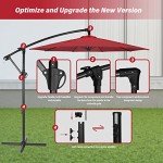 10ft Offset Patio Umbrella with Crank - Red