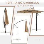 10ft Offset Patio Umbrella with UV Protection