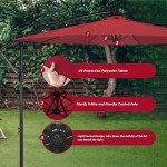 10ft Offset Patio Umbrella with Crank - Red