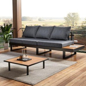 LUXOAK 3-Piece Outdoor Aluminum Sofa Set