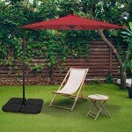 10ft Offset Patio Umbrella with Crank - Red