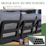 LUXOAK 3-Piece Outdoor Aluminum Sofa Set