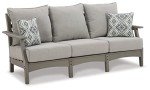 Ashley Visola Gray Outdoor Patio Sofa with Cushion