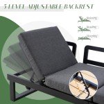 LUXOAK 3-Piece Outdoor Aluminum Sofa Set