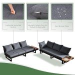 LUXOAK 3-Piece Outdoor Aluminum Sofa Set