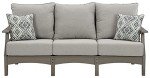 Ashley Visola Gray Outdoor Patio Sofa with Cushion