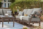 Ashley Visola Gray Outdoor Patio Sofa with Cushion