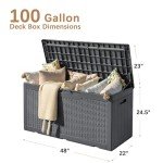 Devoko 97 Gallon Waterproof Outdoor Storage Box