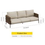 EAST OAK Life Outdoor 3-Seat Sofa with Cushions