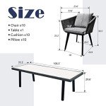 11-Piece All-Weather Patio Dining Set for 10