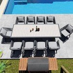 11-Piece All-Weather Patio Dining Set for 10