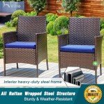 Modern Wicker Dining Chairs Set of 6