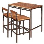 3-Piece Outdoor Bar Table and Stool Set