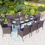 Modern Wicker Dining Chairs Set of 6