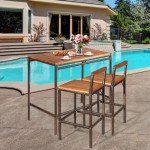 3-Piece Outdoor Bar Table and Stool Set
