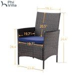 Modern Wicker Dining Chairs Set of 6