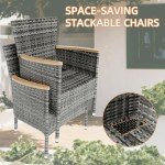 7-Piece Wicker Patio Dining Set with Cushions