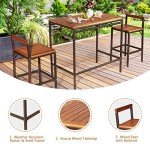 3-Piece Outdoor Bar Table and Stool Set