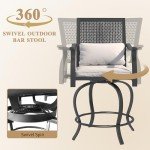 3-Piece High Top Outdoor Bar Set with Swivel Chairs