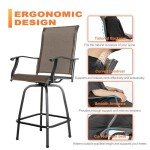 NUU Garden 5-Piece Swivel Bar Set - Black/Brown