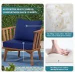 Navy Deep Seat Outdoor Chair Cushion Set
