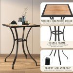 3-Piece High Top Outdoor Bar Set with Swivel Chairs