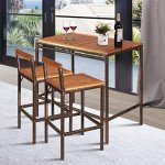 3-Piece Outdoor Bar Table and Stool Set