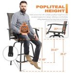 NUU Garden 5-Piece Swivel Bar Set - Black/Brown