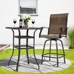 NUU Garden 5-Piece Swivel Bar Set - Black/Brown