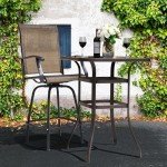 NUU Garden 5-Piece Swivel Bar Set - Black/Brown