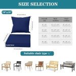 Navy Deep Seat Outdoor Chair Cushion Set