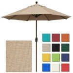 9ft Heather Beige Patio Market Umbrella with Ventilation
