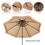 9 ft Solar Tiki Umbrella with LED Lights