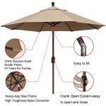 9ft Heather Beige Patio Market Umbrella with Ventilation