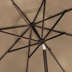 9ft Heather Beige Patio Market Umbrella with Ventilation