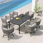 7-Piece Outdoor Dining Set with Swivel Chairs