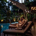 10x6.5ft LED Solar Patio Umbrella with Crank