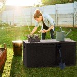 Greesum 100 Gallon Resin Patio Storage Box