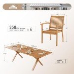 7-Piece Acacia Wood Patio Dining Set for 6