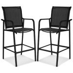 Sundale Outdoor Metal Bar Stool Set of 2