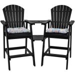 Tall Adirondack Chairs Set with Pub Table
