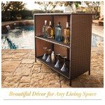 SUNCROWN 3-Piece Wicker Outdoor Bar Set