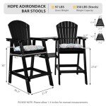 Tall Adirondack Chairs Set with Pub Table