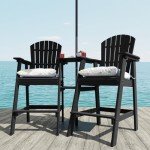 Tall Adirondack Chairs Set with Pub Table