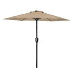 Tan 7.5ft Patio Umbrella with Tilt and Crank