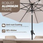 9ft Patio Market Umbrella with Tilt & Crank